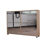 Four-door shoe cabinet with mirror