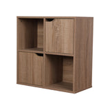 Quartet two-door cabinet in oak; simple and elegant.