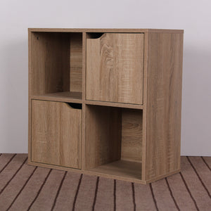 Quartet two-door cabinet in oak; simple and elegant.