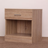 Oak color one drawer bedside table